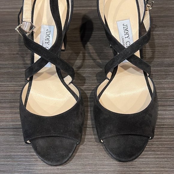 Jimmy Choo Black Suede Sandals- NEVER WORN